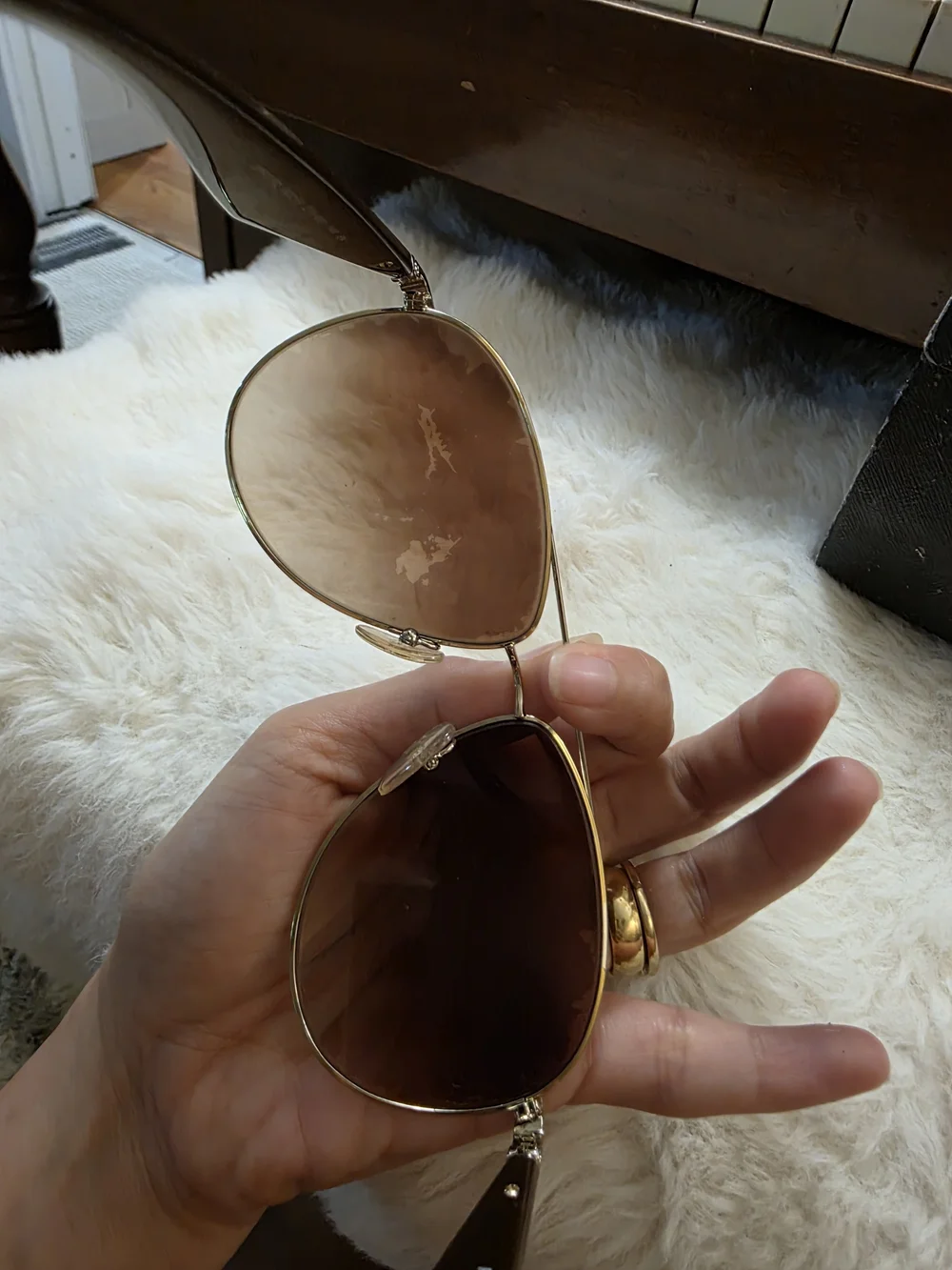 Prada Gold Frame Sunglasses with Brown Gradient Lenses